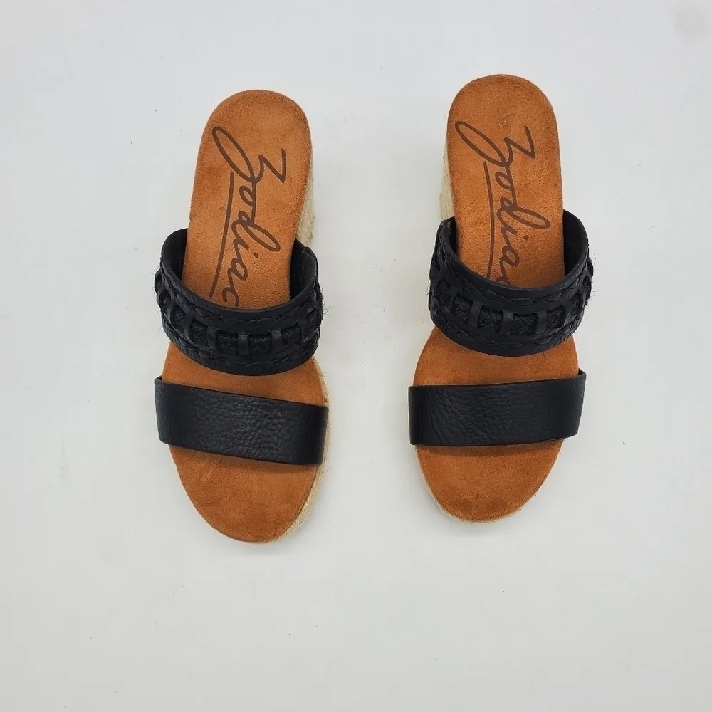 ZODIAC Shoes Women 6M Poppy Platform Espadrille Wedge Sandals Black